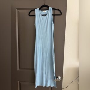 Sugarlips Light Blue Ribbed Maxi Dress